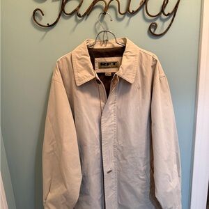 RFT by Rainforest Mens Lightweight Jacket Beige Tan Zip Button Coat Size L